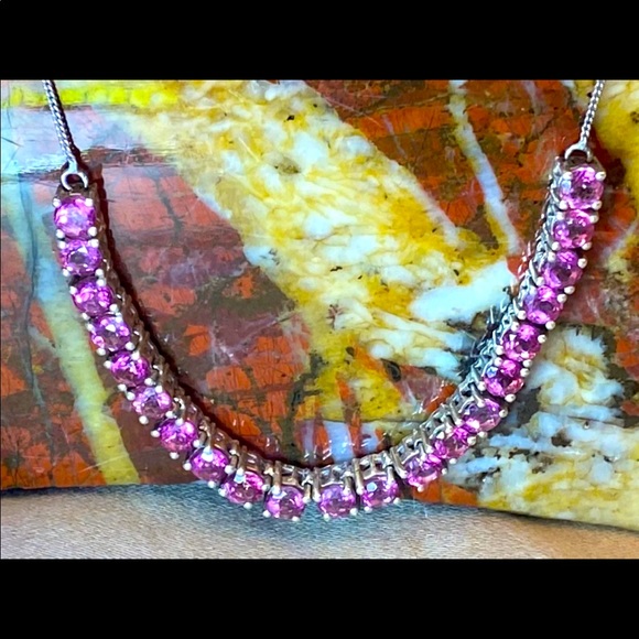 Pink sapphire necklace